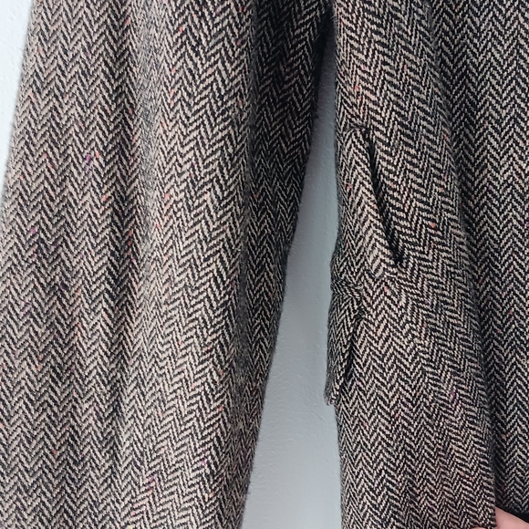 Anne Klein Wool Blazer Brown Tweed Tan Red Herringbone Pockets Lined Size 8 - Picture 5 of 13